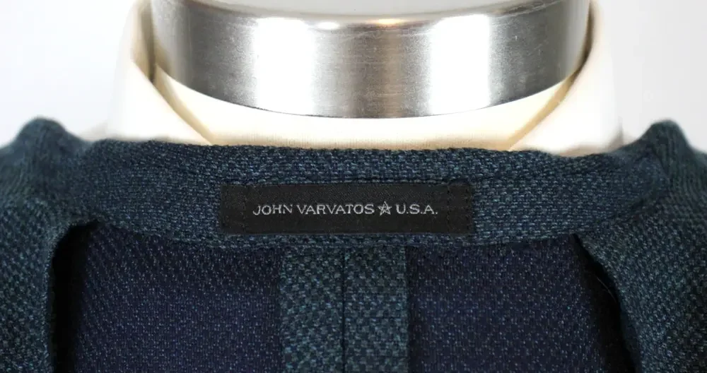 John Varvatos Varick Jacket Mens 40 R Wool Slim Fit Green Blue Check
